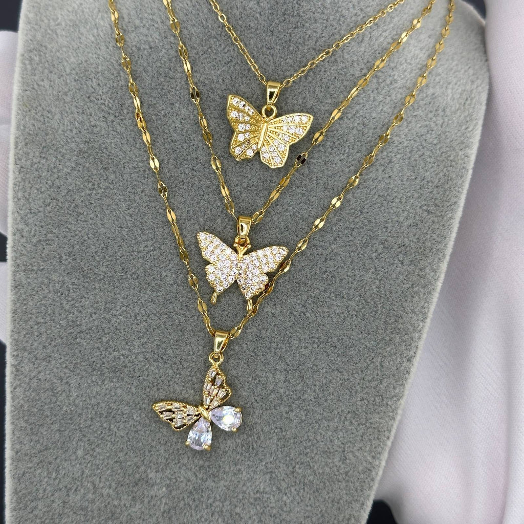 Collana " Farfalla" con Zirconi Bianchi
