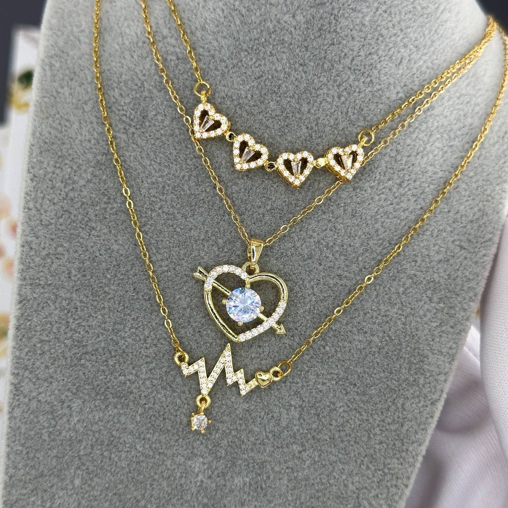 Collana "Cuore" con  Zirconi Bianchi