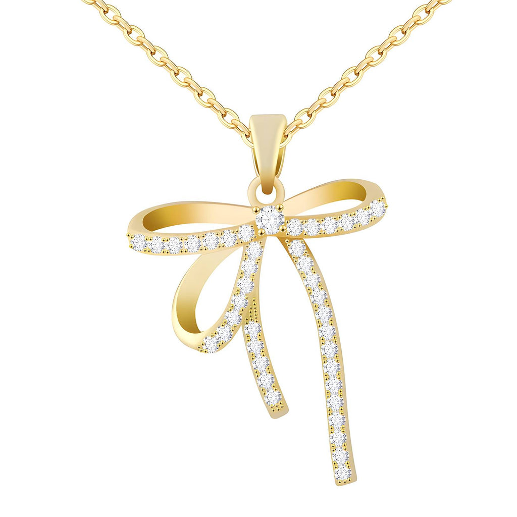 Collana " fiocco" Con Zirconi Bianchi