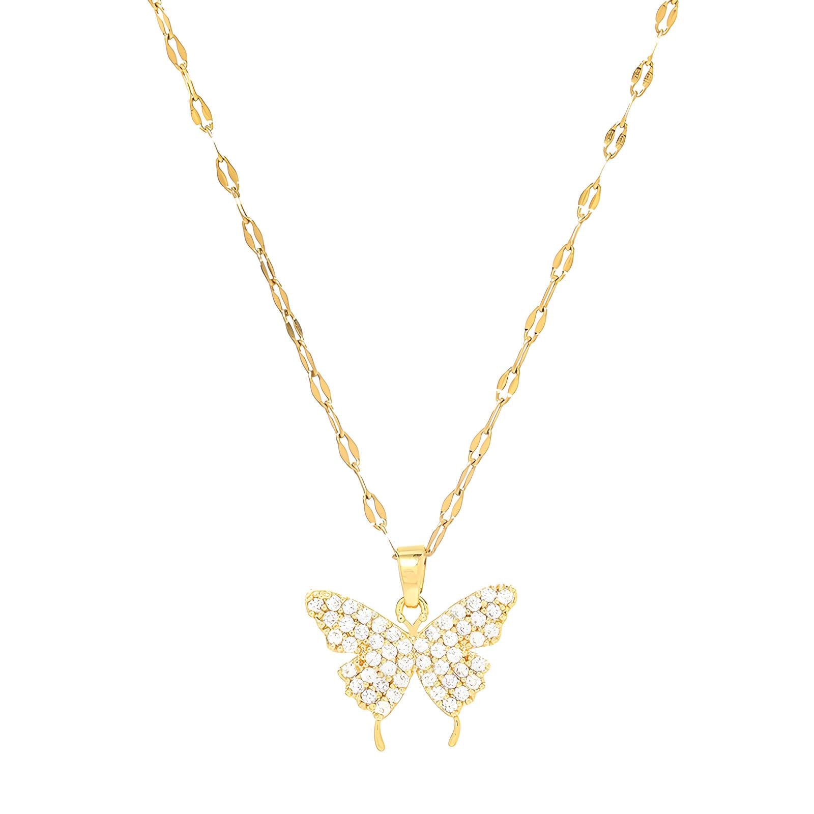 Collana " Farfalla" con Zirconi Bianchi