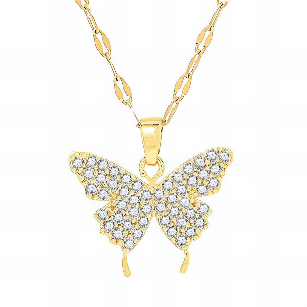 Collana " Farfalla" con Zirconi Bianchi