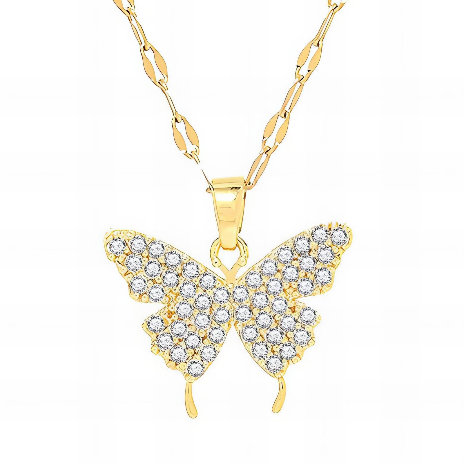 Collana " Farfalla" con Zirconi Bianchi